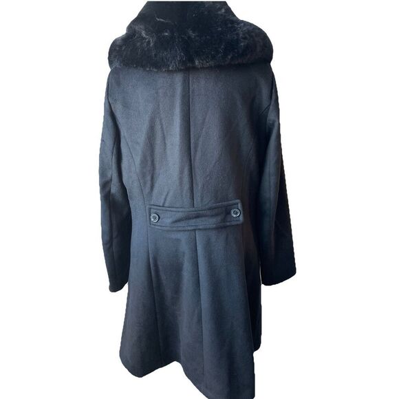 New RALPH LAUREN  Women's Faux Fur Shawl Collar Black Wool Blend Coat SZ 14 - Picture 6 of 6